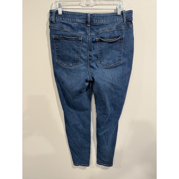 Maurices Super Skinny Jeans Womens 14W Reg Blue Denim Stretch Hi-Rise Button-Fly - Picture 2 of 7